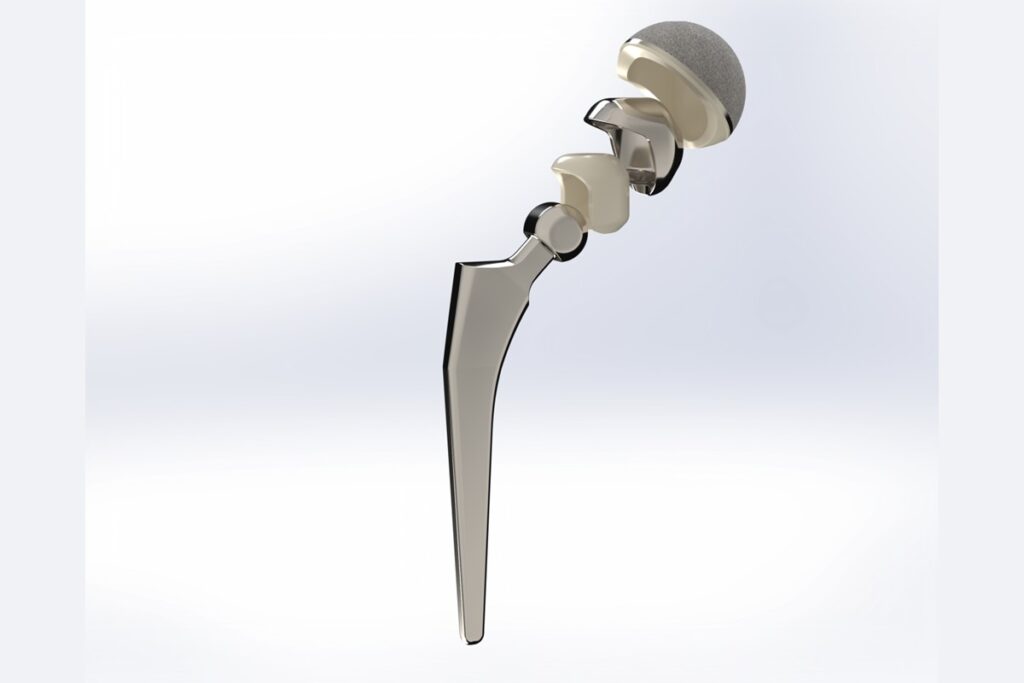 A man-made hip joint