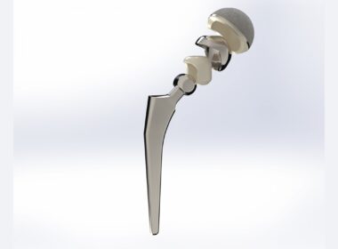 A man-made hip joint