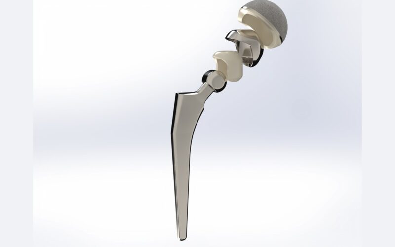 A man-made hip joint