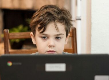 A child on a laptop