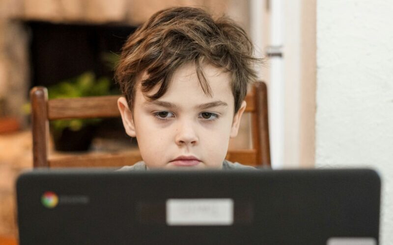 A child on a laptop