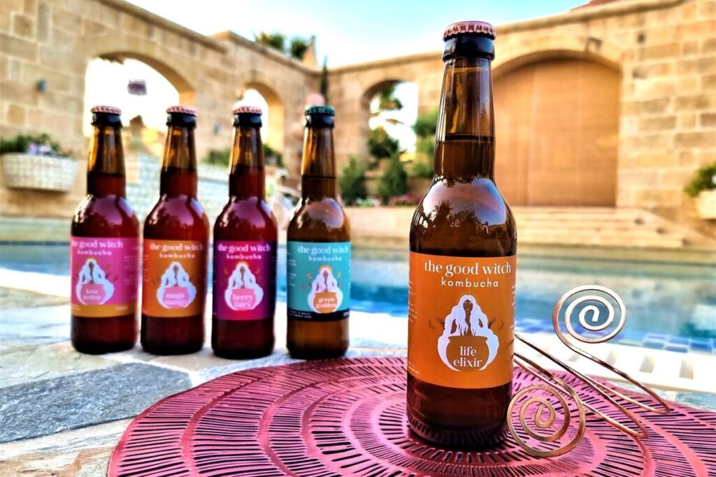 Bottles of Kombucha