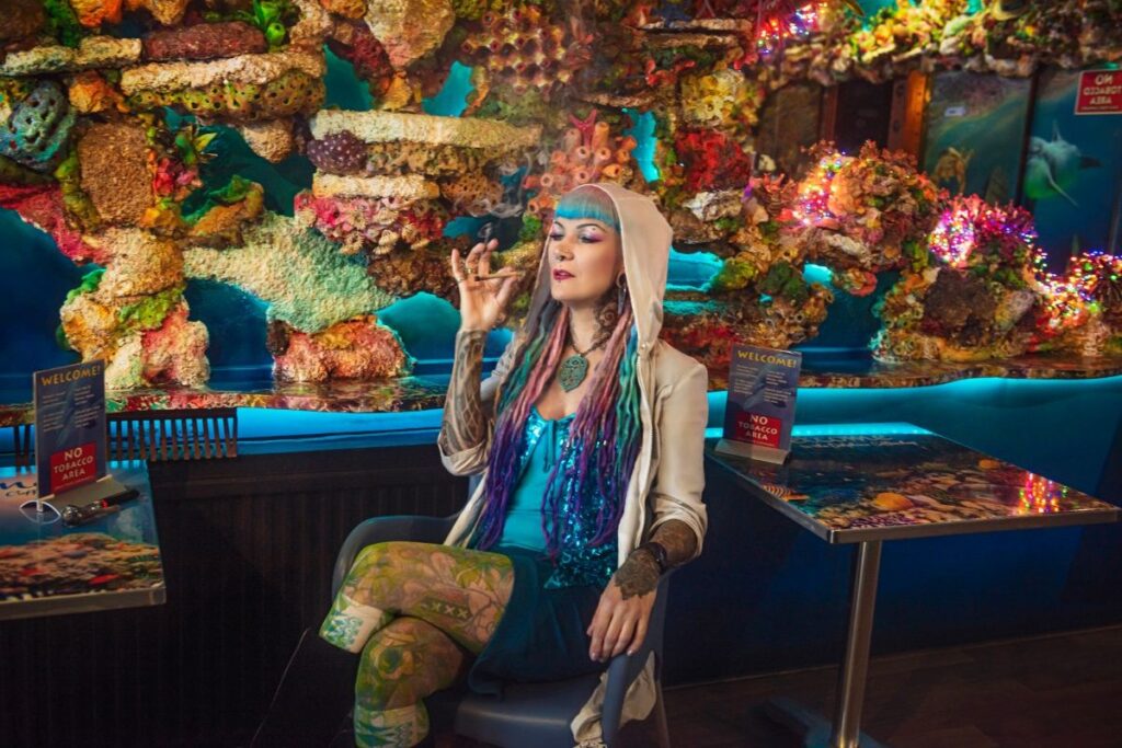 a woman smoking cannabis