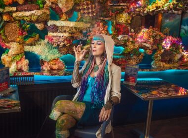 a woman smoking cannabis