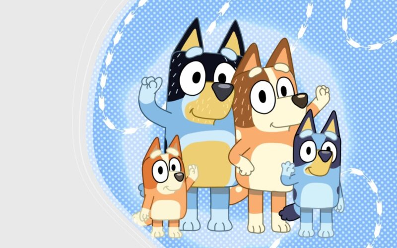 Dad (Bandit), Mum (Chilli), Bluey and Bingo.