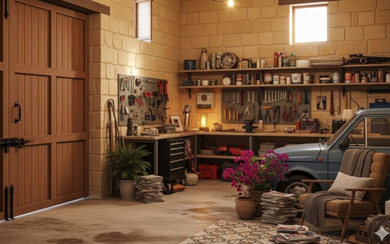 An artist's impression of a Maltese garage as a sanctuary