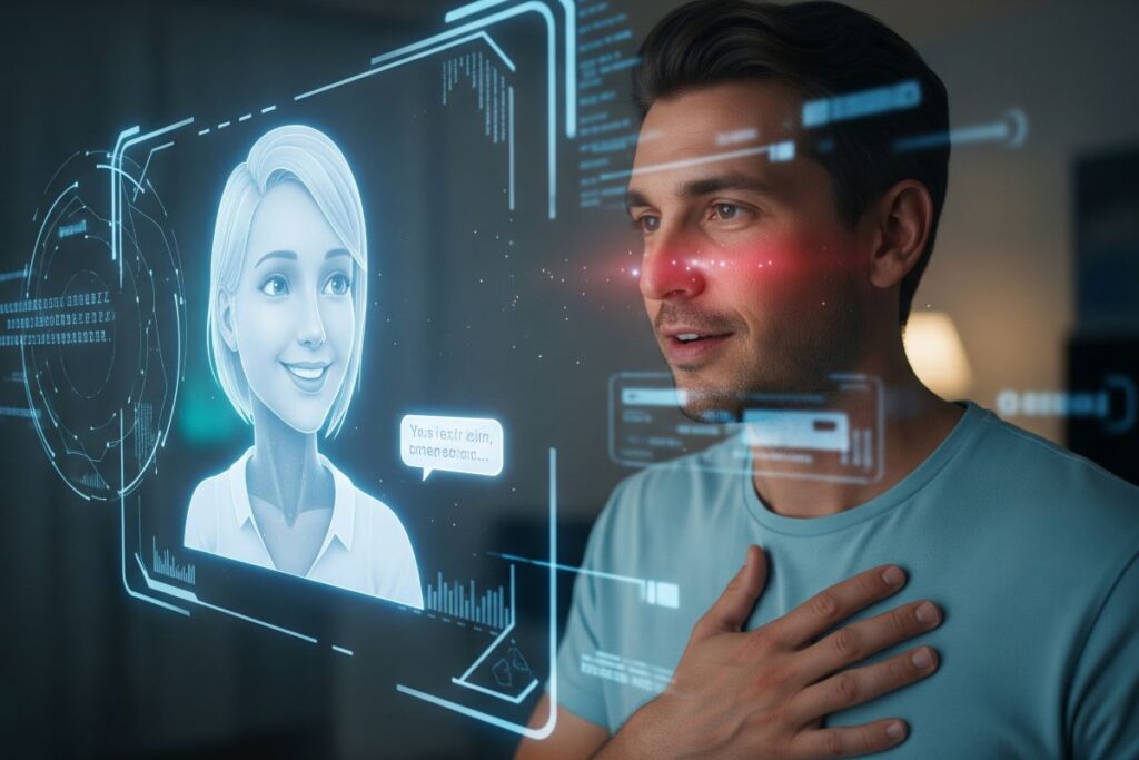 A man falling in love with is chatbot