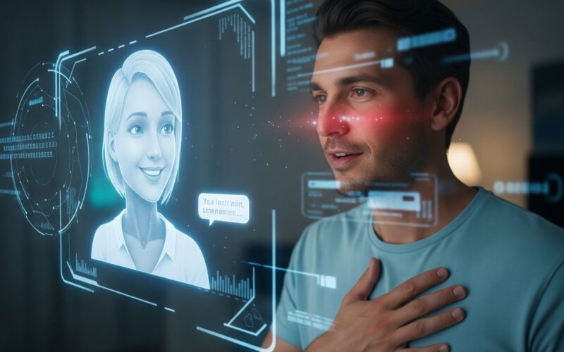 A man falling in love with is chatbot