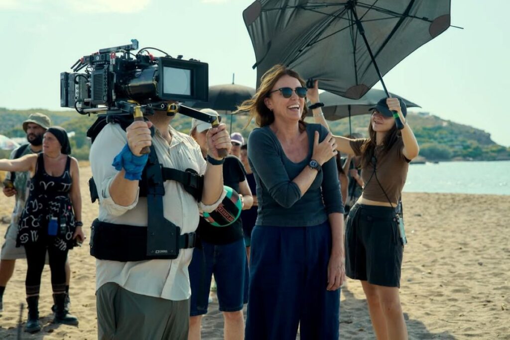 Keeley Hawes filming The Assassin