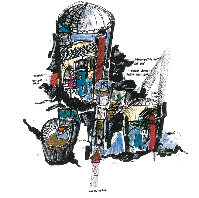 Concept sketch: Main Atrium St James Cavalier, Valletta
