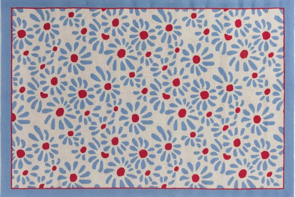 Traumteppichcom, In Outdoor Teppich Laura Ashley Thorncliff Daisy Sky Blue