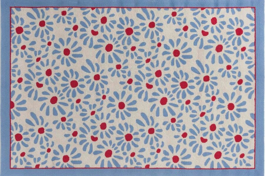 Traumteppichcom, In Outdoor Teppich Laura Ashley Thorncliff Daisy Sky Blue