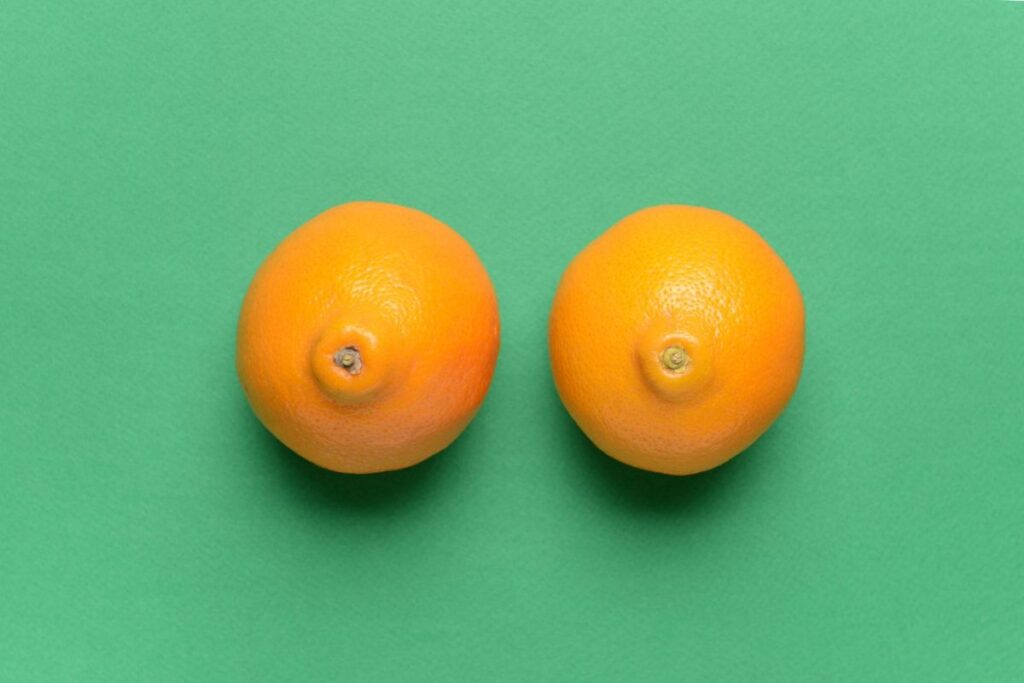 Two round oranges