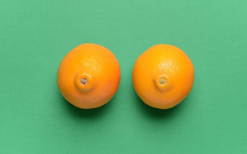 Two round oranges
