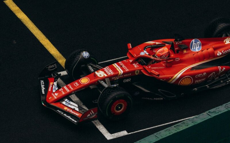 a F1 car on a track