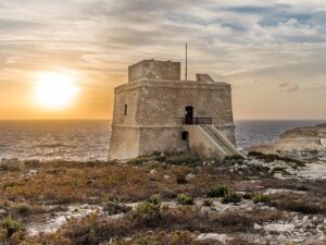 Dwejra Tower at sunset