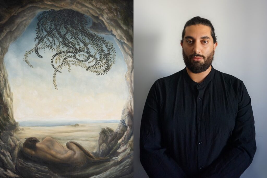 Eric Attard and one of his paintings
