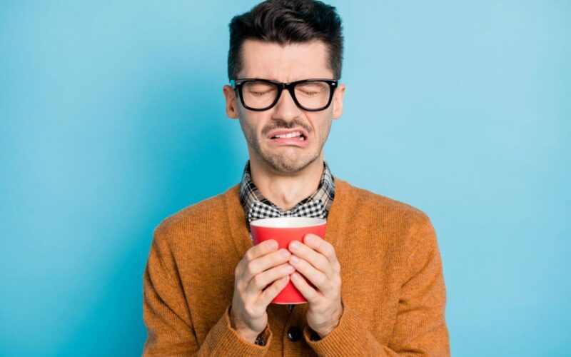 A man with an uncomfortable thinking face