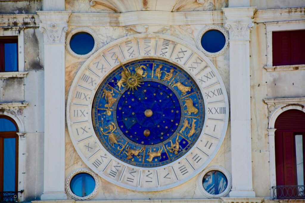 an astrological details on a building