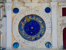 an astrological details on a building