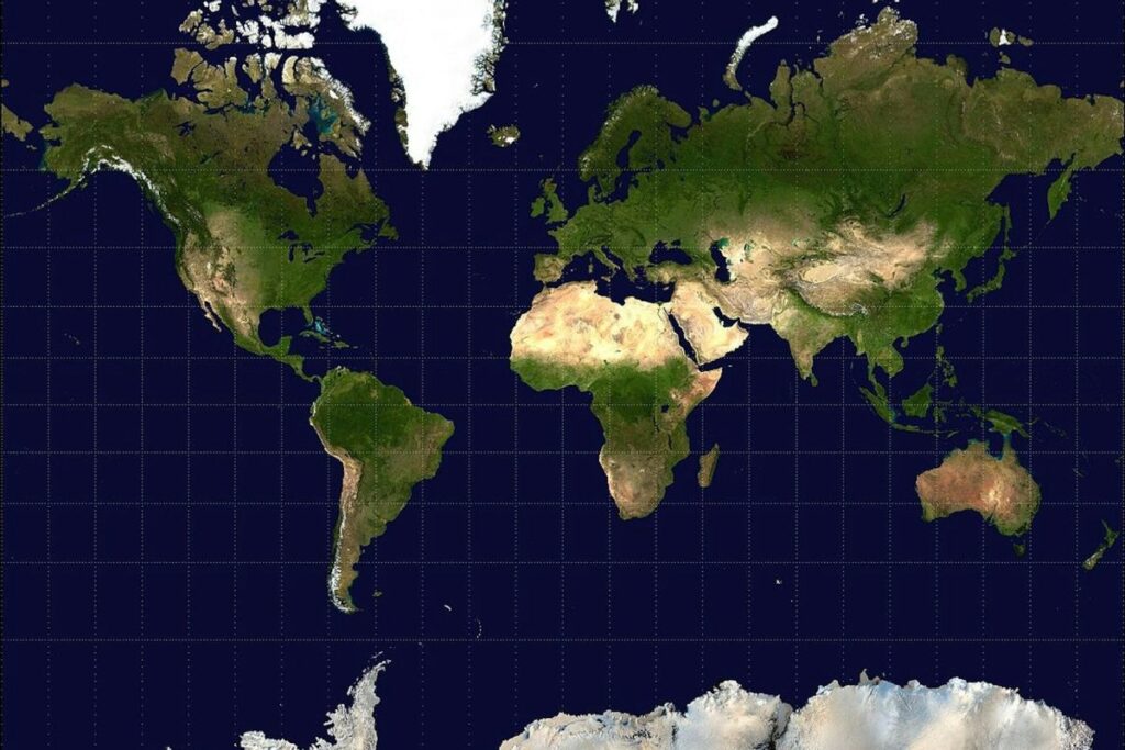 A phtographic world map