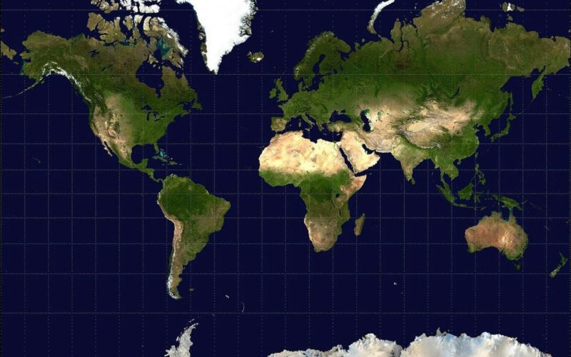 A phtographic world map