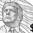 A hand-drawn Trump design for a dollar coin