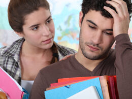 girl looking at worried teen